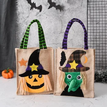 Подарок на Хэллоуин, нетканая сумка-тоут, Черная шляпа, тыква, ведьма, фестиваль ужасов, призрак, вечеринка, трюк или угощение, Декор на День Хэллоуина