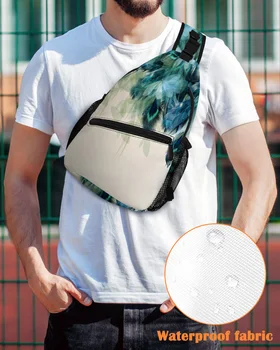 Художественная нагрудная сумка из павлиньих перьев для мужчин, повседневная спортивная сумка через плечо, женская дорожная водонепроницаемая сумка-мессенджер
