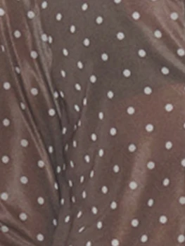 Женская футболка с завязками спереди, повседневные топы с V-образным вырезом и принтом в горошек, приталенная уличная одежда