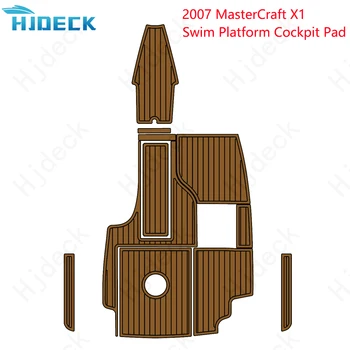 2007 MasterCraft X1 Коврик для платформы для плавания, лодка, EVA-пена, Тиковый настил, коричневый