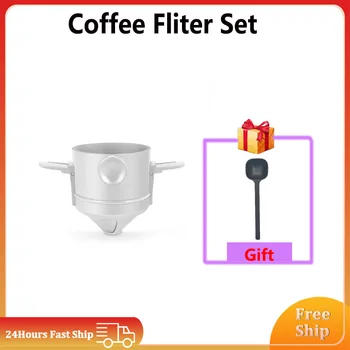 Кухонная воронка для кофе из нержавеющей стали, легко моющаяся, многоразового использования, Безбумажная ручная капельница для кофе, бытовой складной кофейный фильтр