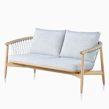 Уличный диван, журнальный столик, комбинированная вилла, гостиная, балкон, кресло из ротанга для отдыха, веревочный сад из массива дерева