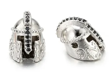 Корона череп леопардовый шлем воина micro pave cz кубический цирконий распорные бусины металлический Кристалл браслет ожерелье fhy645