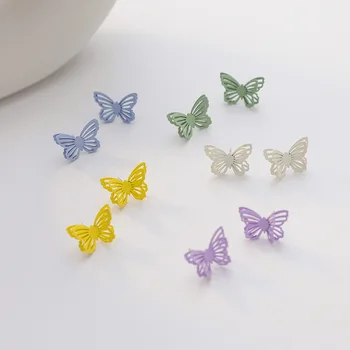 Милые и Сладкие Серьги-Бабочки для Женщин С Объемными Полыми Крыльями Бабочки, Корейские Модные Женские Серьги